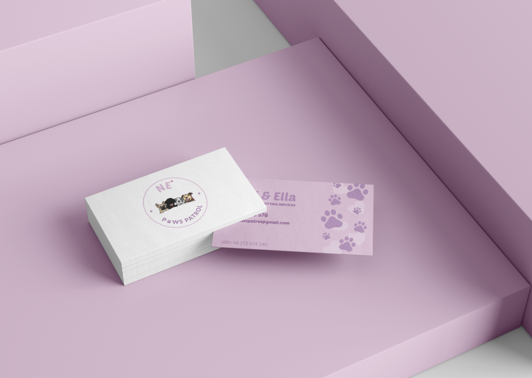 Business card design for Nicki & Ella's Paws Partrol | AF Designs Wollongon